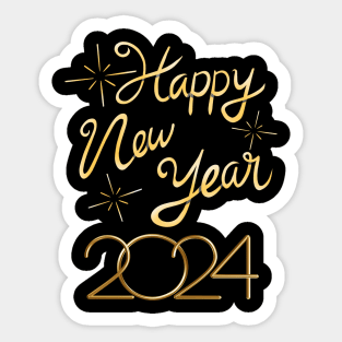 Happy New Year 2024 Celebration Design Sticker